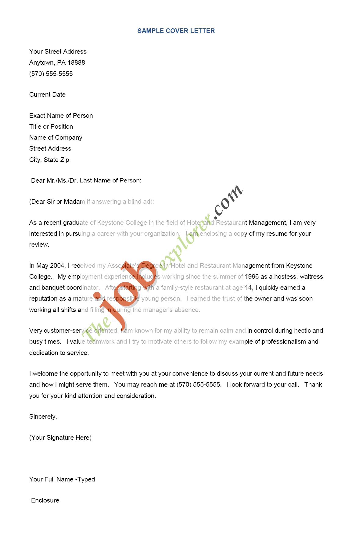 Cover letter to resume examples