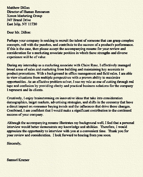 Cover letter lack experience examples