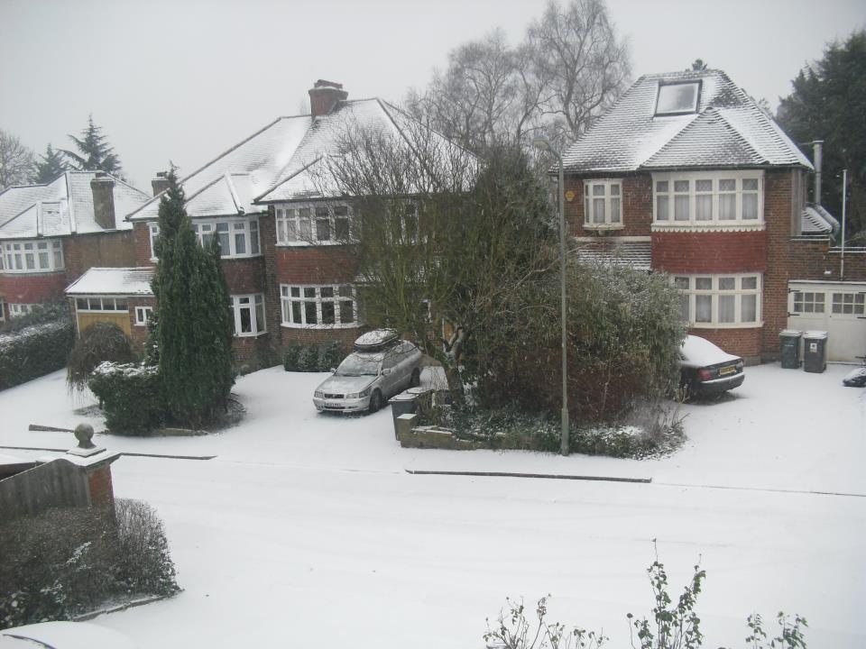 自宅前の雪