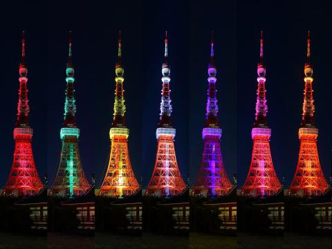 東京タワー　七変化　きゃりーぱみゅぱみゅライブ　7色