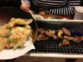 アオサ天ぷらと親鶏