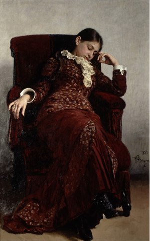 レーピン「休息 —妻ヴェーラ・レーピナの肖像」