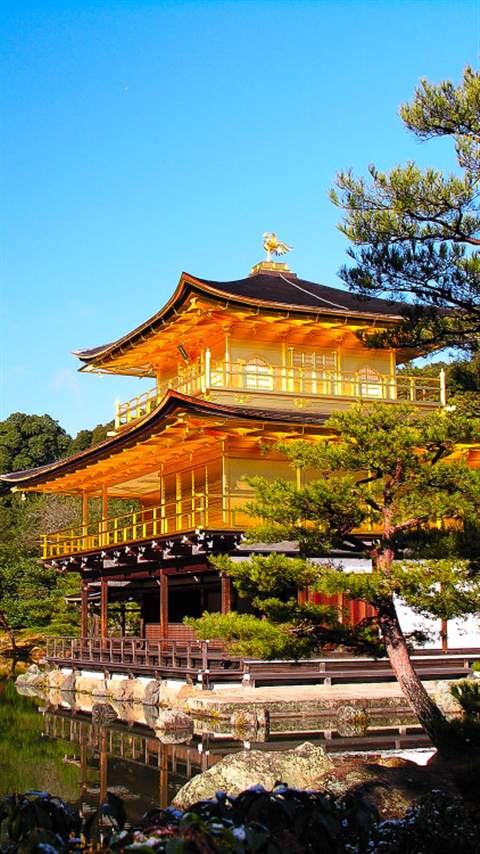 携帯待ち受け画像 Collection 花 風景 Kinkakuji In Kyoto 金閣寺 の待ち受け画像です